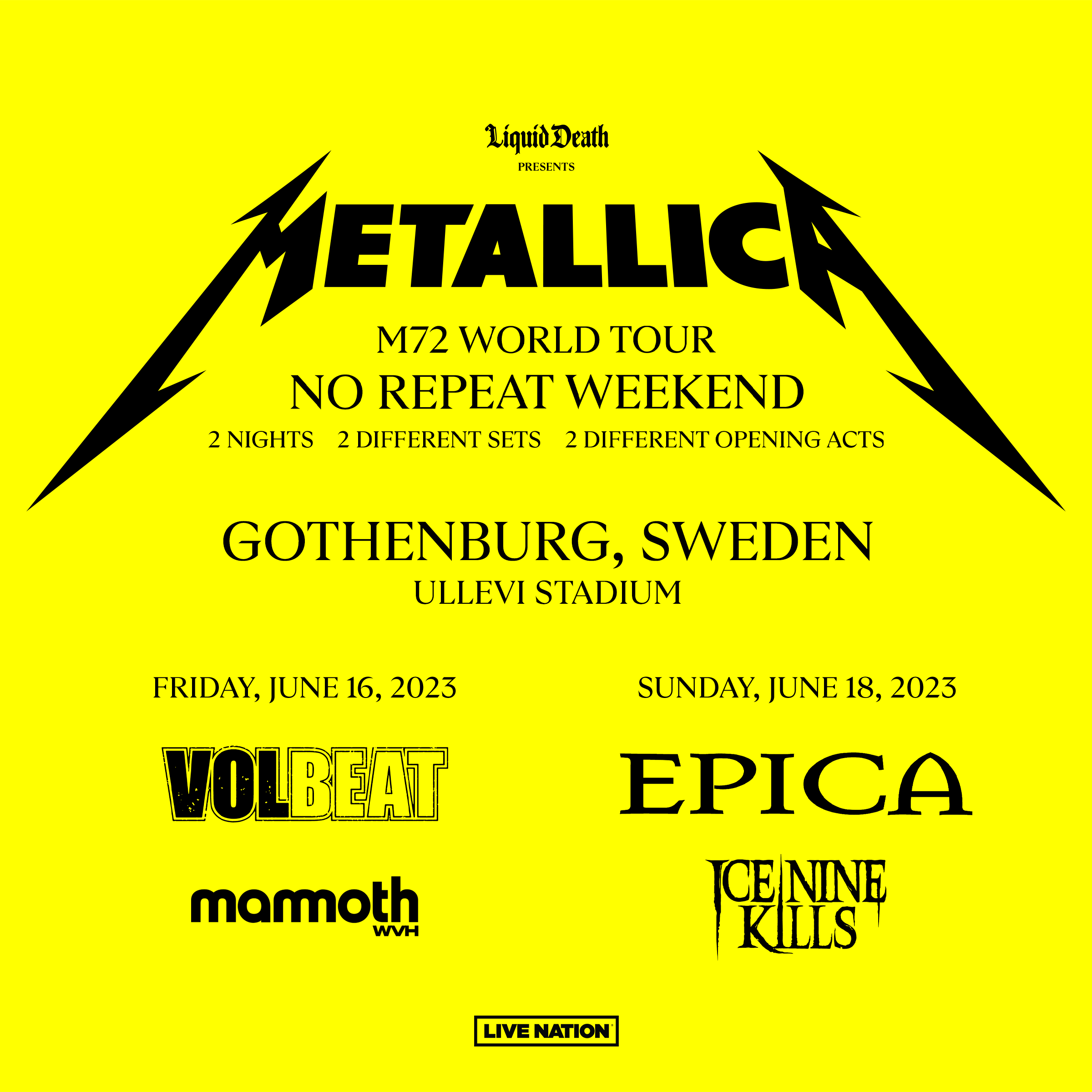 Jolly Amerika elektrode Epica to Replace Five Finger Death Punch in Gothenburg | Metallica.com